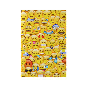 Обложка для паспорта матовая кожа с принтом Emoji в Петрозаводске, натуральная матовая кожа | размер 19,3 х 13,7 см; прозрачные пластиковые крепления | Тематика изображения на принте: emoji | смайлы | эмоджи