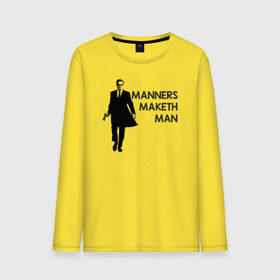 Мужской лонгслив хлопок с принтом Manners Maketh Man в Петрозаводске, 100% хлопок |  | manners maketh man kingsman кингсман