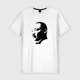 Мужская футболка премиум с принтом Мартин Лютер Кинг в Петрозаводске, 92% хлопок, 8% лайкра | приталенный силуэт, круглый вырез ворота, длина до линии бедра, короткий рукав | Тематика изображения на принте: 