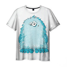 Мужская футболка 3D с принтом Йети в Петрозаводске, 100% полиэфир | прямой крой, круглый вырез горловины, длина до линии бедер | yeti | ети | йети | монстр | монстрик | снежный человек | чудовище