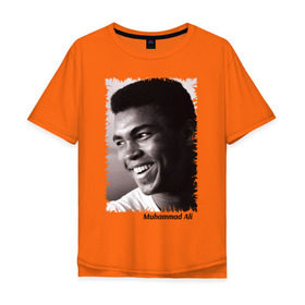 Мужская футболка хлопок Oversize с принтом Мухаммед Али (Muhammad Ali) в Петрозаводске, 100% хлопок | свободный крой, круглый ворот, “спинка” длиннее передней части | мухаммед али