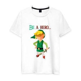 Мужская футболка хлопок с принтом Link (The Legend of Zelda) в Петрозаводске, 100% хлопок | прямой крой, круглый вырез горловины, длина до линии бедер, слегка спущенное плечо. | the legend of zelda | wii | wiiu | игры
