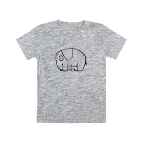 Детская футболка хлопок с принтом самодостаточный слоник в Петрозаводске, 100% хлопок | круглый вырез горловины, полуприлегающий силуэт, длина до линии бедер | слон