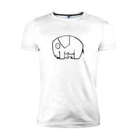 Мужская футболка премиум с принтом самодостаточный слоник в Петрозаводске, 92% хлопок, 8% лайкра | приталенный силуэт, круглый вырез ворота, длина до линии бедра, короткий рукав | слон