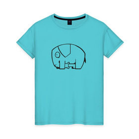 Женская футболка хлопок с принтом самодостаточный слоник в Петрозаводске, 100% хлопок | прямой крой, круглый вырез горловины, длина до линии бедер, слегка спущенное плечо | слон