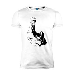 Мужская футболка премиум с принтом СОРВИГОЛОВА / DAREDEVIL в Петрозаводске, 92% хлопок, 8% лайкра | приталенный силуэт, круглый вырез ворота, длина до линии бедра, короткий рукав | 