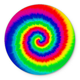 Коврик круглый с принтом Tie dye в Петрозаводске, резина и полиэстер | круглая форма, изображение наносится на всю лицевую часть | tie dye