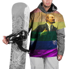 Накидка на куртку 3D с принтом Радужный Ленин в Петрозаводске, 100% полиэстер |  | lenin | гомо | ильич | ленин | радуга | ретро | ссср | товарищ