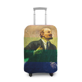 Чехол для чемодана 3D с принтом Радужный Ленин в Петрозаводске, 86% полиэфир, 14% спандекс | двустороннее нанесение принта, прорези для ручек и колес | lenin | гомо | ильич | ленин | радуга | ретро | ссср | товарищ