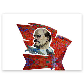 Поздравительная открытка с принтом Ленин в Петрозаводске, 100% бумага | плотность бумаги 280 г/м2, матовая, на обратной стороне линовка и место для марки
 | lenin | ильич | ленин | ретро | ссср | товарищ