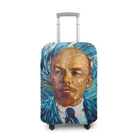 Чехол для чемодана 3D с принтом Ленин по мотивам Ван Гога в Петрозаводске, 86% полиэфир, 14% спандекс | двустороннее нанесение принта, прорези для ручек и колес | lenin | ван гог | ильич | ленин | ретро | ссср | товарищ