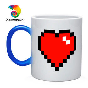 Кружка хамелеон с принтом Minecraft сердце в Петрозаводске, керамика | меняет цвет при нагревании, емкость 330 мл | minecraft | minecraft сердцесердце | игра | майнкрафт.