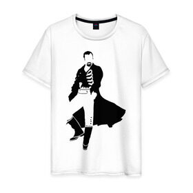 Мужская футболка хлопок с принтом Black Sails Pirate в Петрозаводске, 100% хлопок | прямой крой, круглый вырез горловины, длина до линии бедер, слегка спущенное плечо. | пират