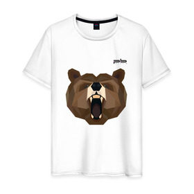 Мужская футболка хлопок с принтом Медведь Plan B №1 (черный) в Петрозаводске, 100% хлопок | прямой крой, круглый вырез горловины, длина до линии бедер, слегка спущенное плечо. | 