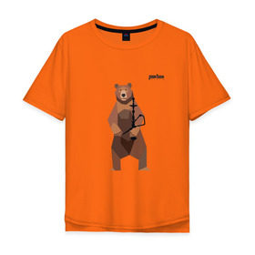 Мужская футболка хлопок Oversize с принтом Медведь Plan B №2 (чёрный) в Петрозаводске, 100% хлопок | свободный крой, круглый ворот, “спинка” длиннее передней части | planb | кальян | медведь | на макете изображен бурый медведь с кальяном | планб