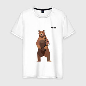 Мужская футболка хлопок с принтом Медведь Plan B №2 (чёрный) в Петрозаводске, 100% хлопок | прямой крой, круглый вырез горловины, длина до линии бедер, слегка спущенное плечо. | Тематика изображения на принте: planb | кальян | медведь | на макете изображен бурый медведь с кальяном | планб