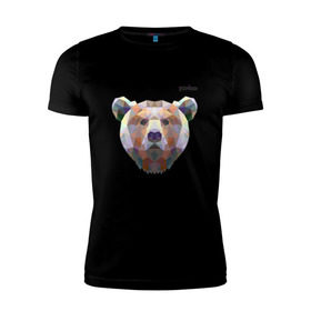 Мужская футболка премиум с принтом Медведь Plan B №5 (чёрный) в Петрозаводске, 92% хлопок, 8% лайкра | приталенный силуэт, круглый вырез ворота, длина до линии бедра, короткий рукав | Тематика изображения на принте: planb | кальян | медведь | планб
