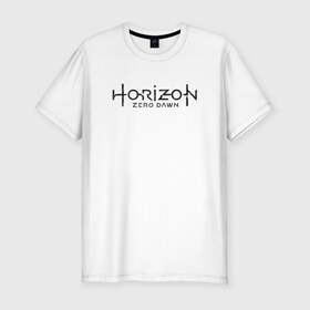 Мужская футболка премиум с принтом Horizon Zero Dawn в Петрозаводске, 92% хлопок, 8% лайкра | приталенный силуэт, круглый вырез ворота, длина до линии бедра, короткий рукав | 
