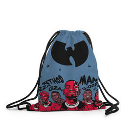 Рюкзак-мешок 3D с принтом Wu-Tang Clan в Петрозаводске, 100% полиэстер | плотность ткани — 200 г/м2, размер — 35 х 45 см; лямки — толстые шнурки, застежка на шнуровке, без карманов и подкладки | хип хоп