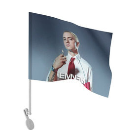 Флаг для автомобиля с принтом Eminem в Петрозаводске, 100% полиэстер | Размер: 30*21 см | eminem | music | rap | музыка | реп | эминем