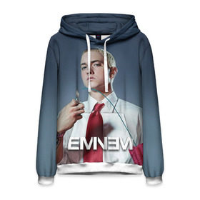 Мужская толстовка 3D с принтом Eminem в Петрозаводске, 100% полиэстер | двухслойный капюшон со шнурком для регулировки, мягкие манжеты на рукавах и по низу толстовки, спереди карман-кенгуру с мягким внутренним слоем. | eminem | music | rap | музыка | реп | эминем
