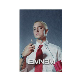 Обложка для паспорта матовая кожа с принтом Eminem в Петрозаводске, натуральная матовая кожа | размер 19,3 х 13,7 см; прозрачные пластиковые крепления | eminem | music | rap | музыка | реп | эминем