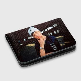 Картхолдер с принтом с принтом Eminem в Петрозаводске, натуральная матовая кожа | размер 7,3 х 10 см; кардхолдер имеет 4 кармана для карт; | eminem | music | rap | музыка | реп | эминем