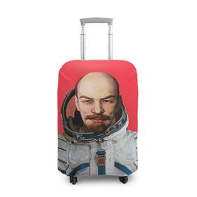 Чехол для чемодана 3D с принтом Ленин космонавт в Петрозаводске, 86% полиэфир, 14% спандекс | двустороннее нанесение принта, прорези для ручек и колес | lenin | ильич | космонавт | космос | ленин | ретро | ссср | товарищ
