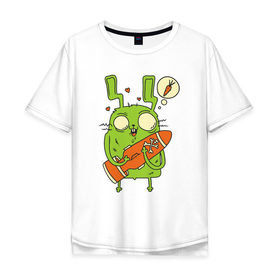 Мужская футболка хлопок Oversize с принтом Атомная морковь в Петрозаводске, 100% хлопок | свободный крой, круглый ворот, “спинка” длиннее передней части | зомби