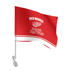 Флаг для автомобиля с принтом Detroit red wings в Петрозаводске, 100% полиэстер | Размер: 30*21 см | detroit red wings | nhl | спорт | хоккей