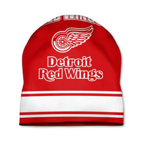 Шапка 3D с принтом Detroit red wings в Петрозаводске, 100% полиэстер | универсальный размер, печать по всей поверхности изделия | detroit red wings | nhl | спорт | хоккей
