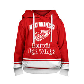 Детская толстовка 3D с принтом Detroit red wings в Петрозаводске, 100% полиэстер | двухслойный капюшон со шнурком для регулировки, мягкие манжеты на рукавах и по низу толстовки, спереди карман-кенгуру с мягким внутренним слоем | detroit red wings | nhl | спорт | хоккей