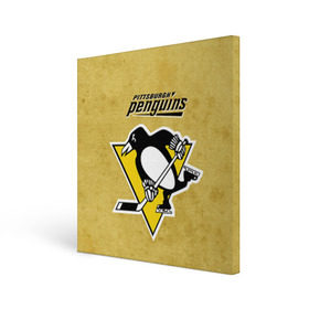 Холст квадратный с принтом Pittsburgh Pinguins в Петрозаводске, 100% ПВХ |  | nhl | pittsburgh pinguins | спорт | хоккей