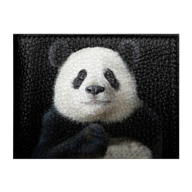 Обложка для студенческого билета с принтом Панда в Петрозаводске, натуральная кожа | Размер: 11*8 см; Печать на всей внешней стороне | панда