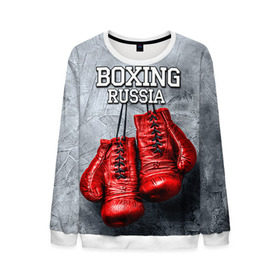 Мужской свитшот 3D с принтом Boxing в Петрозаводске, 100% полиэстер с мягким внутренним слоем | круглый вырез горловины, мягкая резинка на манжетах и поясе, свободная посадка по фигуре | boxing | boxing russia | бокс | боксер | перчатки