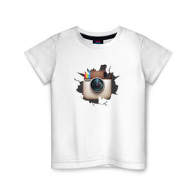 Детская футболка хлопок с принтом Instagram в Петрозаводске, 100% хлопок | круглый вырез горловины, полуприлегающий силуэт, длина до линии бедер | инстаграм