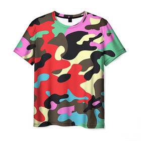 Мужская футболка 3D с принтом Камуфляж в Петрозаводске, 100% полиэфир | прямой крой, круглый вырез горловины, длина до линии бедер | army | military | армия | камуфляж
