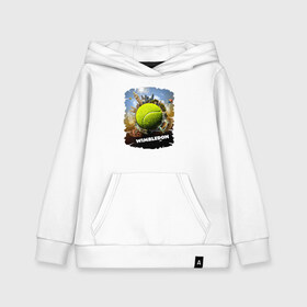 Детская толстовка хлопок с принтом Уимблдон (Wimbledon) в Петрозаводске, 100% хлопок | Круглый горловой вырез, эластичные манжеты, пояс, капюшен | wimbledon | англия | большой теннис | великобритания | теннисный мяч | уимблдон