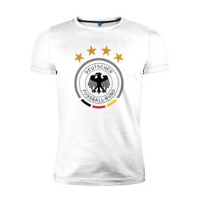 Мужская футболка премиум с принтом Сборная Германии в Петрозаводске, 92% хлопок, 8% лайкра | приталенный силуэт, круглый вырез ворота, длина до линии бедра, короткий рукав | germany | германия