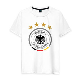 Мужская футболка хлопок с принтом Сборная Германии в Петрозаводске, 100% хлопок | прямой крой, круглый вырез горловины, длина до линии бедер, слегка спущенное плечо. | germany | германия