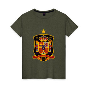 Женская футболка хлопок с принтом Сборная Испании в Петрозаводске, 100% хлопок | прямой крой, круглый вырез горловины, длина до линии бедер, слегка спущенное плечо | spain | испания | сборная испании
футбол