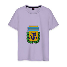 Мужская футболка хлопок с принтом Сборная Аргентины в Петрозаводске, 100% хлопок | прямой крой, круглый вырез горловины, длина до линии бедер, слегка спущенное плечо. | argentina | аргентина | сборная аргентина | футбол