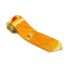 Галстук 3D с принтом Апельсин в Петрозаводске, 100% полиэстер | Длина 148 см; Плотность 150-180 г/м2 | апельсин | еда | лимон | фрукт