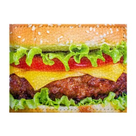 Обложка на студенческий билет с принтом Гамбургер в Петрозаводске, натуральная кожа | Размер: 11*8 см; Печать на всей внешней стороне | Тематика изображения на принте: бутерброд | гамбургер | еда | фастфуд | чизбургер