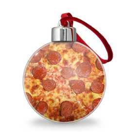 Ёлочный шар с принтом Пицца в Петрозаводске, Пластик | Диаметр: 77 мм | pizza | еда | пицца | фастфуд