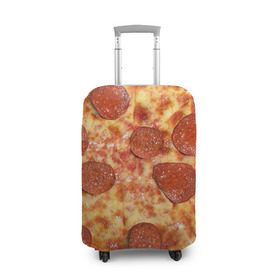 Чехол для чемодана 3D с принтом Пицца в Петрозаводске, 86% полиэфир, 14% спандекс | двустороннее нанесение принта, прорези для ручек и колес | pizza | еда | пицца | фастфуд