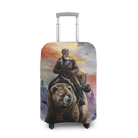 Чехол для чемодана 3D с принтом Медведь в Петрозаводске, 86% полиэфир, 14% спандекс | двустороннее нанесение принта, прорези для ручек и колес | лес | медведь | мишка | патриот | россия | я русский