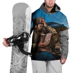 Накидка на куртку 3D с принтом Медведь в Петрозаводске, 100% полиэстер |  | Тематика изображения на принте: медведь | мишка | патриот | россия | я русский