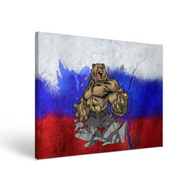 Холст прямоугольный с принтом Медведь в Петрозаводске, 100% ПВХ |  | флаг россии