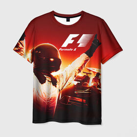 Мужская футболка 3D с принтом Формула 1 в Петрозаводске, 100% полиэфир | прямой крой, круглый вырез горловины, длина до линии бедер | формула 1